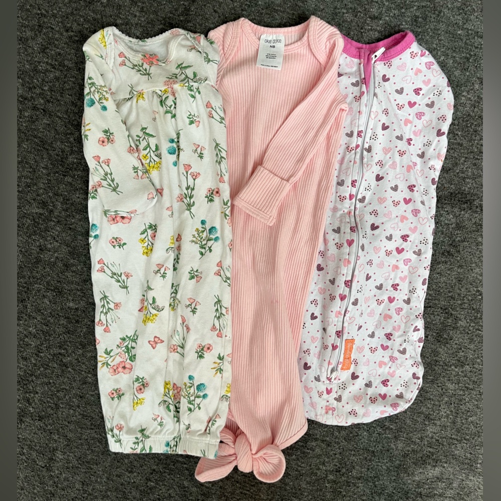 Newborn girl Bundle - Baby Swaddle Sack and 2 Sleep Sacks